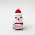 Handmade crochet Christmas snowman doll with Santa hat and greeting card ornament SKU. - Christmas Snowman White Brim Hat Halloween M Card