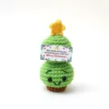 Handmade crochet Christmas tree plush toy cute knitted doll desktop holiday ornament - Green Gourd Yellow Five-Pointed Star Christmas Halloween M Card