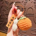 Handgemachte gehäkelte Persimone Erdnuss Schlüsselanhänger süße gestrickte Tasche Charms - Drahtschlingen-Stil - Persimone (Viel Glück)