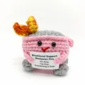 Handgefertigte Häkel emotional Support Müllhaufen Feuer Puppe niedliches Strickspielzeug - Rosa