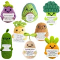 Handgefertigte Häkel Positiv Kartoffel emotionale Unterstützung Puppe süßes Strickspielzeug - Positive Energie Tier Kombination