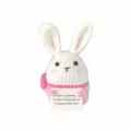 Handmade crochet bunny doll with inspirational card cute plush toy gift for friends. - Pink Rabbit