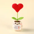 Handgemachte gehäkelte Herz Topfpflanze Strick Blume Tischdeko Geschenk Spielzeug - Stil 3