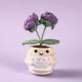 Handmade Crochet Potted Plant Cute Knitted Positive Flower Pot Doll Home Decor Gift - Style 11