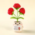 Handcrafted crochet potted flower cute positive doll desk ornament gift home decoration - Style 13