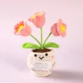 Handcrafted crochet tulip potted plant cute knitted flower doll gift for godmother home decor - Style 14