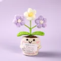 Handmade crochet potted flower doll, positive knitted desk ornament and cute green plant. - Style 18
