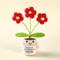 Handcrafted crochet potted plant positive flower knitted positive energy home decor gift - Style 20