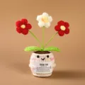 Handmade crochet potted plant cute knitted flower positive energy desk decor gift toy - Style 24