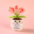Handmade Crochet Potted Plant Doll Positive Energy Knitted Flower Cute Desk Decor Gift - Style 35