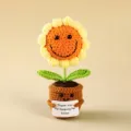 Handmade crochet sunflower potted plant positive doll cute desktop decoration gift. - Style 38