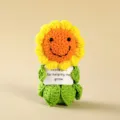 Handmade crochet sunflower potted doll positive energy knitted plush plant decor gift. - Style 39
