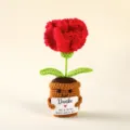 Handmade crochet potted plant positive doll cute yarn flower desk decor gift for friends - Style 40