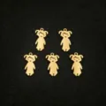 Closeup of gold stainless steel cartoon girl charms, perfect for DIY jewelry making. - Gold Girl