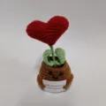 Planta en maceta de corazón de ganchillo, linda flor tejida regalo para parejas. - Maceta en Forma de Corazón