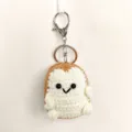 Handmade crochet plush keychain cute bag charm soft knitted doll aesthetic accessory for students - Little Glutinous Rice Ball Charm
