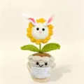 Handcrafted crochet potted sunflower doll with bunny ears, cute desktop ornament gift for graduation. - Rabbit Sunflower Potted Plant 2