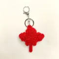 Handmade crochet red maple leaf keychain cute plush bag charm student gift pendant - Red Maple Leaf Charm