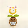 Handmade crochet potted flower doll cute graduation teacher gift desktop ornament with thank you sign - Rabbit Sunflower Potted Plant 4
