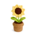 Planta en maceta de girasol de ganchillo artesanal, bonita flor tejida para decoración. - Girasoles puntiagudos en maceta estilo B