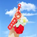 Cute crochet strawberry keychain red plush bag pendant charming handmade accessory for keys - Button Style - Red Strawberry (No Worries)