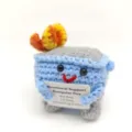 Emotionale unterstützung mülleimer feuer häkelpuppe plüschtier, handgemachte geschenke. - Blau