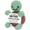 Handgehäkelte positive Schildkröte Plüschtier mit Karte, niedliches emotionales Geschenk. - Meeresschildkröte mit M-Karte