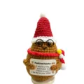 Christmas crochet potato doll ornament with hat scarf and inspiring card for holiday decor. - Christmas 2