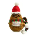 Handmade crochet Christmas potato doll toy with hat scarf and glasses festive decor sku - Christmas 5