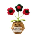 Handmade crochet potted flower wool knitted plant toy with thank you card variant item - Christmas 9