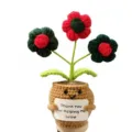Handmade crochet potted flower toy, cute knitted plant ornament with encouraging card gift. - Christmas 10