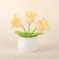 Handmade crochet yellow flower potted plant desktop ornament cute home decor gift item - Positive Potted Plant - Yellow Lily of the Valley