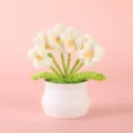 Handmade crochet white flower potted plant desktop ornament cute home decor gift item - Positive Potted Plant - White Forget-Me-Not