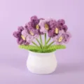 Handcrafted crochet purple flower potted plant desktop ornament home decor gift for friends - Positive Potted Plant - Gradient Purple Forget-Me-Not