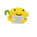 Handgemachte gehäkelte Zitronen-Plüschpuppe mit ermutigender Karte als tolles Geschenk. - Zitrone