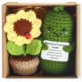 Gehäkelte emotionale Gurke und Sonnenblume Topf Geschenkbox, handgemachtes süßes Plüschtier. - Geschenkbox Gurke & Sonnenblume