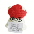 Handmade crochet mushroom doll cute plush keychain backpack charm toy with glasses - Mushroom with Glasses