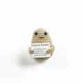 Handgemachte gehäkelte positive Kartoffel Puppe mit inspirierendem Schild Deko - 7 cm beige Kartoffel mit Karte