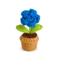Handgemachte gehäkelte blaue Blume im Topf süße Tischdeko Ornament Modell Variante SKU - Blaue Rosen im Topf (Stil B)
