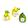 Giocattoli di peluche di frutta all'uncinetto fatti a mano simpatiche bambole ananas limone - Squadra della frutta (ananas, limone e avocado)