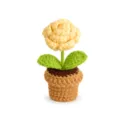 Handgefertigte gehäkelte Topfblume gelbe Rose Strick Tisch Deko süßes Zimmer Ornament Geschenk - Gelbe Rosen im Topf (Stil B)