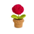 Handgemachte gehäkelte Rosen Topfpflanze Ornament, süße Mini-Blume Deko für Schreibtisch. - Rote Rosen im Topf (Stil B)