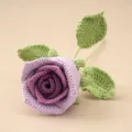 Handmade crochet purple rose flower variant, woolen knitted simulation flower home decor gift. - Purple Gradient