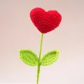Handmade crochet red heart flower bouquet knitted wool simulation plant home decor ornament - Heart Flower Branch