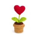 Handgehäkelte Herzblume Topfpflanze, süße Schreibtisch Deko, gestricktes Garn Blumengeschenk. - Rote Herz-Topfpflanze (Modell B)