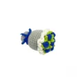 Handgemachte Häkeln Mini Blumenstrauß Schlüsselanhänger süße gestrickte Tasche Anhänger - Grau