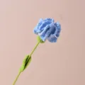 Handcrafted blue crochet carnation flower, perfect for gifting. Elegant handmade home decor. - Blue