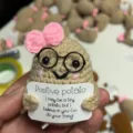 Handmade crochet positive potato doll with cute pink bow, glasses and motivational card. - Glasses and Bowknot Potato 2