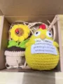 Handmade crochet positive chicken and sunflower potted gift box, cute knitted toy present. - Chick 1 + Sunflower Gift Box (Special Edition)