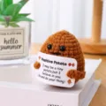 Handmade crochet positive potato doll with encouraging card, perfect desk decor gift. - 5cm Small Potato with Flat Mouth
